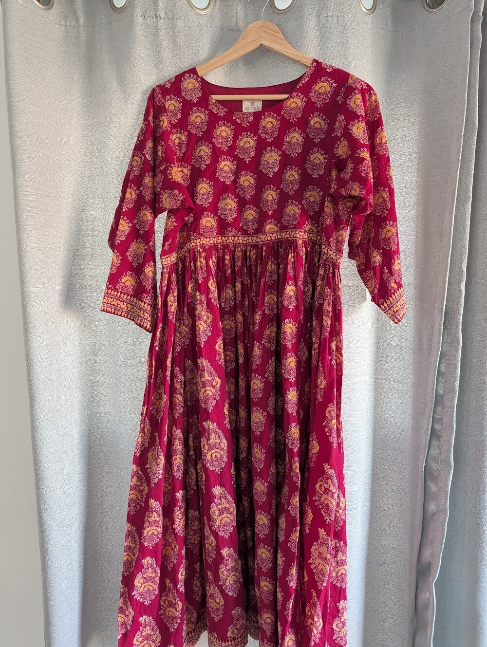 Girls' Floral Print Fuchsia Casual Dress